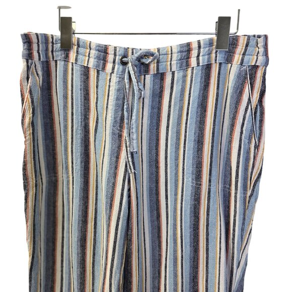 Per Se Linen & Viscose Blend Striped Casual Pants Size Large - Picture 4 of 8